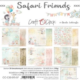 Craft O Clock - Paper Collection Set - 20,3x20,3cm - Safari Friends