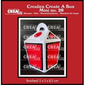 Crealies Create A Box: Geschlossene Take-Out-Box mit Mini-Griff  5x5x8,5cm
