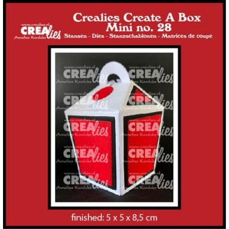 Crealies Create A Box: Geschlossene Take-Out-Box mit Mini-Griff  5x5x8,5cm