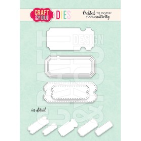 Cutting die - Set of 3 Tickets - Craft & You Design