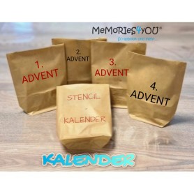 Memories4you   TOP ANGEBOT!!!  " Advents -  Kalender " 8 x A7 Stempel 4 x Stencil A6 und Stencil - Kalender 12x 10 x 10 Stencils