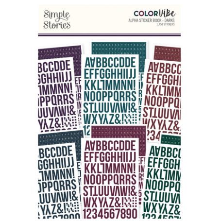 Simple Stories Color Vibe Alphabet Sticker Book Darks (1758pcs)