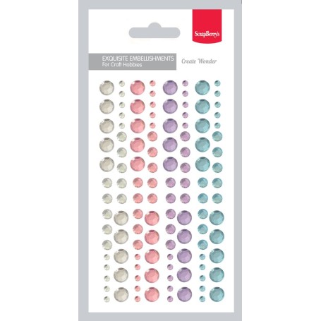 Adhesive gems set 4 colors - Halbperlen