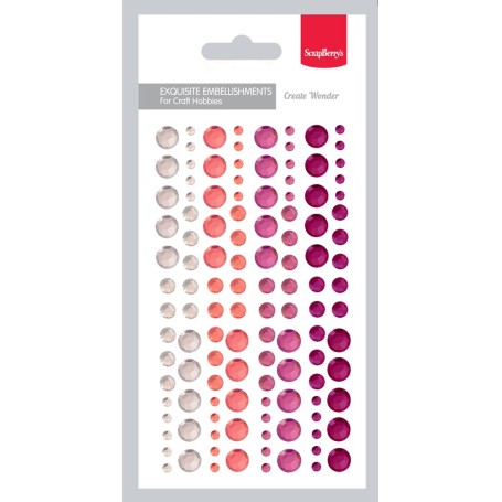 Adhesive gems set 4 colors - Halbperlen