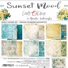 Craft O Clock - Basic Paper Set - 20,3x20,3cm - Sunset Mood