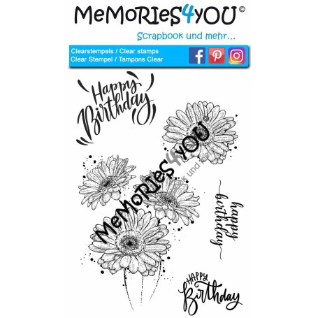 Memories4you A6 Stempel "Blumen Grunge"