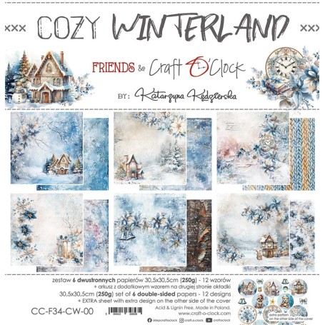 Craft O Clock - Paper Collection Set - Cozy Winterland 12x12