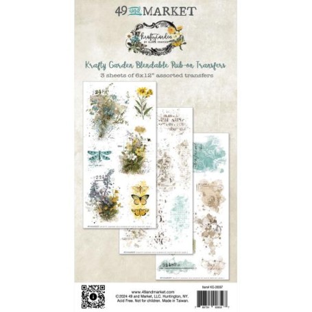 49 and Market - Krafty Garden Rub-On Transfer Set - Blendable