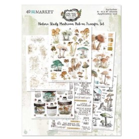 49 and Market - Nature Study Rub-Ons 6"X8" 6/Sheets - Mushroom