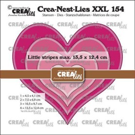 Crealies Crea-Nest-Lies XXL - Herzen mit kleinen Streifen