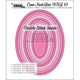 Crealies Stanzform XXL - OVALE mit Doppel-Nähnaht innen