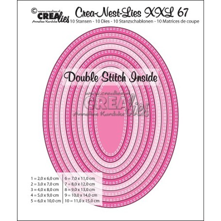 Crealies Stanzform XXL - OVALE mit Doppel-Nähnaht innen