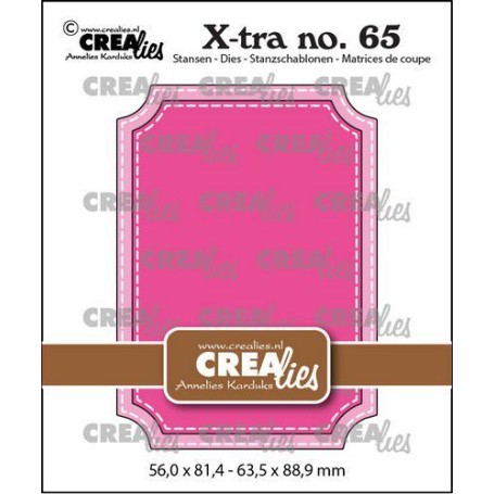 Crealies Xtra - ATC Ticket mit Stichlinie Nr. 65