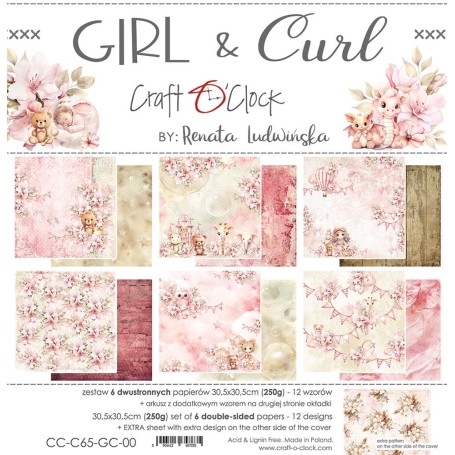 Craft O Clock - Paper Collection Set - Girl & Curl