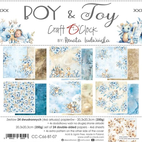 Craft O Clock - Paper Collection Set - 20,3x20,3cm - Boy & Toy