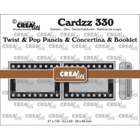 Crealies - Stanzform Nr. 330 - Twist & Pop, Panels & Concertino & Booklet filmstrip