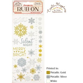 Create Happiness Christmas Rub-On 4x8,5 Inch Snowflakes