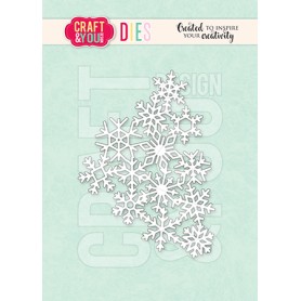 Craft & You - Stanzschablone -  Snowflakes Background