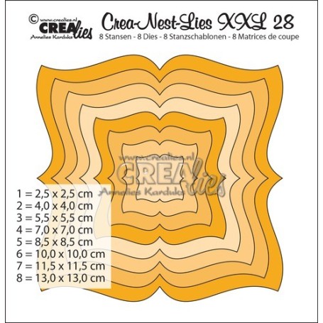 Crealies Stanzform Crea-Nest-Lies Set Quadrate gewellt Nr. 28 Solange Vorrat reicht