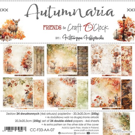 Craft O Clock - Paper Collection Pack - 20,3x20,3cm - Autumnaria