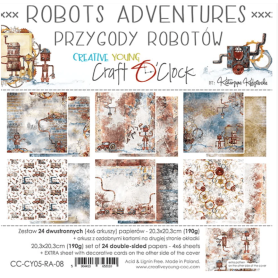 Craft O Clock - Paper Collection Set - 20,3x20,3cm - Robots Adventures