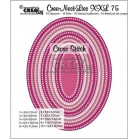 Crealies Crea-Nest-Lies XXL no. 75 cross stitch Ovale max. 12x16 cm