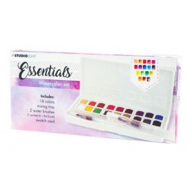 Studio Light Aquarelset 18 Colors + 2 Brushes Essentials nr.01 WCSL01