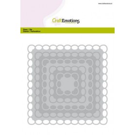 CraftEmotions Big Nesting Die - Quadrate Scalop XL oval Card 150x160 6,8-15,0cm
