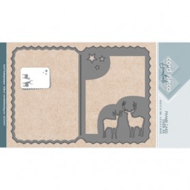 Card Deco Stanzform Karte rechteckig Hirsche / Deer